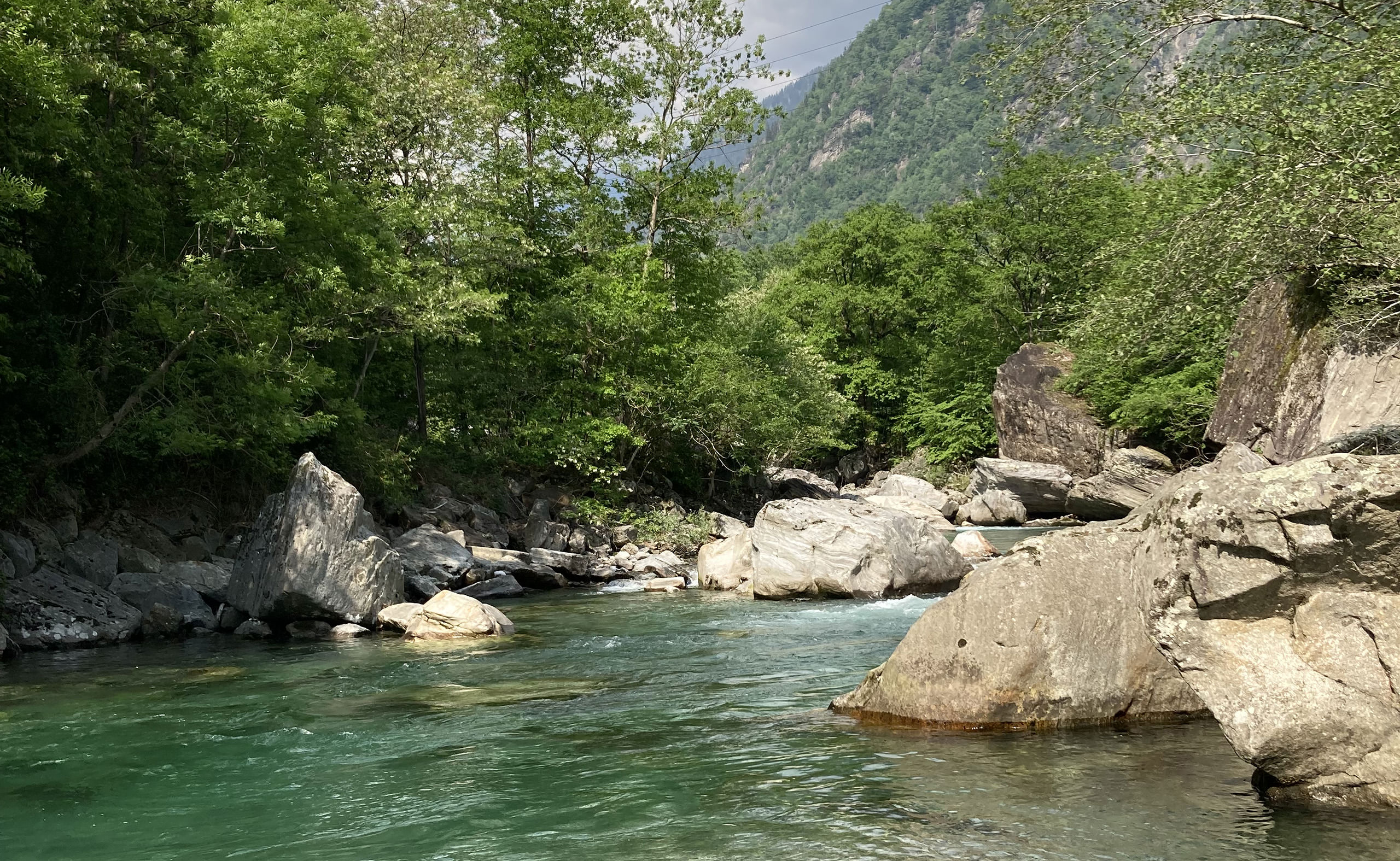 Fluss Moesa, Mesolcina, Graubünden, nahe Belinzona, Tessin